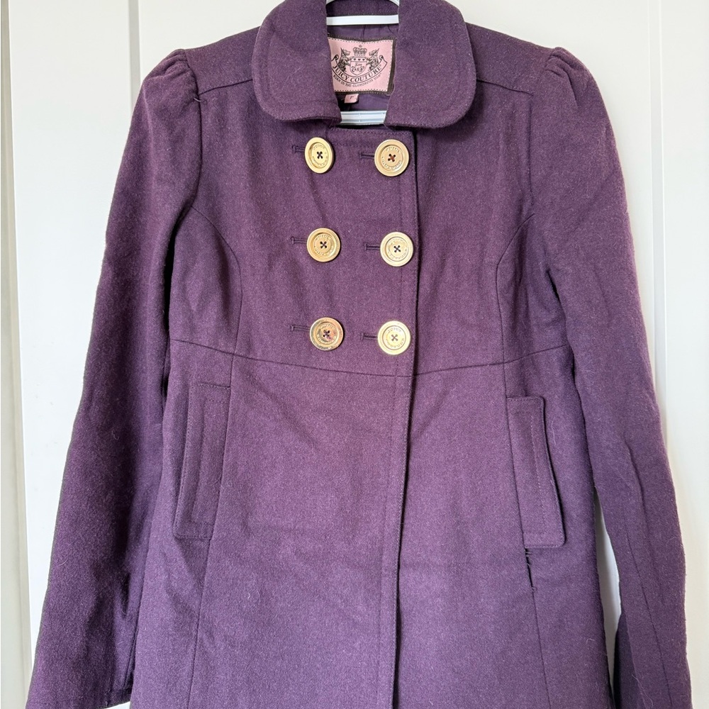 Juicy Couture Purple Peacoat with Regal Design